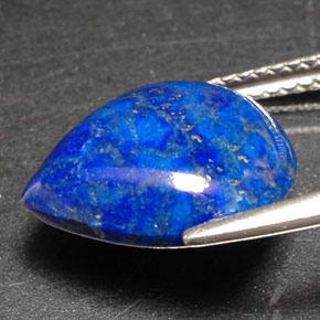 5.96캐럿 천연 로열 블루 라피스 라줄리, 배 모양, 13.7×11.7 mm, 불투명체