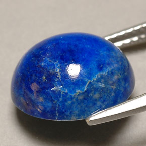 5.83캐럿 천연 로열 블루 라피스 라줄리, 타원형 컷, 12.3×10.8 mm, 불투명체