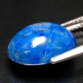 5.76캐럿 천연 로열 블루 라피스 라줄리, 타원형 컷, 12.9×9.8 mm, 불투명체