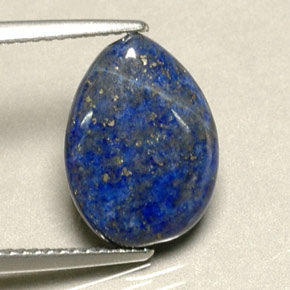 6.06캐럿 천연 로열 블루 라피스 라줄리, 배 모양, 14×10.3 mm, 불투명체