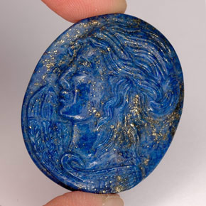 57.37캐럿 천연 로열 블루 라피스 라줄리, 멋진 모양, 33.3×28.2 mm, 불투명체