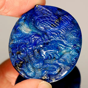 48.25캐럿 천연 로열 블루 라피스 라줄리, 멋진 모양, 33.7×29.3 mm, 불투명체