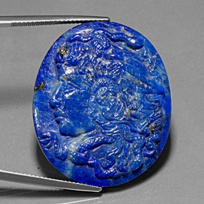 43.12캐럿 천연 로열 블루 라피스 라줄리, 멋진 모양, 33.8×28 mm, 불투명체