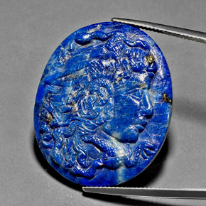 43.12캐럿 천연 로열 블루 라피스 라줄리, 멋진 모양, 33.8×28 mm, 불투명체