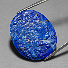 43.12캐럿 천연 로열 블루 라피스 라줄리, 멋진 모양, 33.8×28 mm, 불투명체
