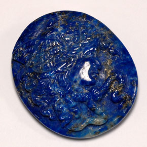 43.21캐럿 천연 바이올렛 블루 라피스 라줄리, 멋진 모양, 30.9×26.2 mm, 불투명체