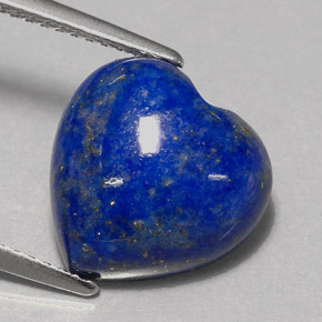 5.31캐럿 천연 로열 블루 라피스 라줄리, 하트 모양, 13.2×12.2 mm, 불투명체
