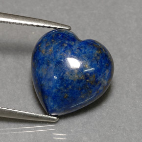 6.02캐럿 천연 로열 블루 라피스 라줄리, 하트 모양, 12.7×12.3 mm, 불투명체