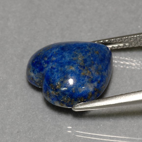 6.02캐럿 천연 로열 블루 라피스 라줄리, 하트 모양, 12.7×12.3 mm, 불투명체