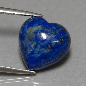 5.64캐럿 천연 로열 블루 라피스 라줄리, 하트 모양, 12.3×12.2 mm, 불투명체