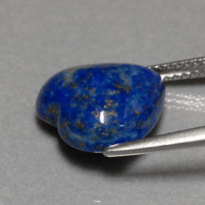 5.64캐럿 천연 로열 블루 라피스 라줄리, 하트 모양, 12.3×12.2 mm, 불투명체