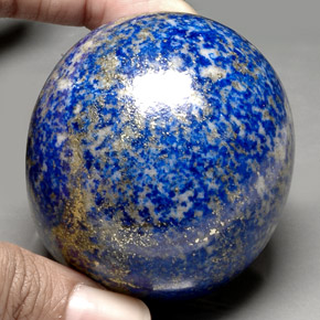 1052.65캐럿 천연 로열 블루 라피스 라줄리, 타원형 컷, 59.7×53.8 mm, 불투명체