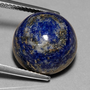 14.91캐럿 천연 로열 블루 라피스 라줄리, 라운드 컷, 13.68 mm, 불투명체