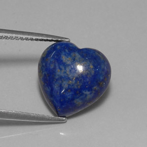 5.89캐럿 천연 로열 블루 라피스 라줄리, 하트 모양, 12.6×12.3 mm, 불투명체