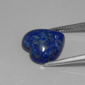 5.89캐럿 천연 로열 블루 라피스 라줄리, 하트 모양, 12.6×12.3 mm, 불투명체