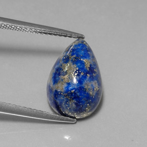 6.93캐럿 천연 로열 블루 라피스 라줄리, 배 모양, 14.2×9.1 mm, 불투명체