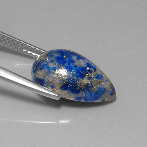 5.64캐럿 천연 로얄 블루 청금석, 배 모양, 불투명체