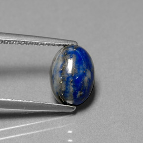 2.55캐럿 천연 로열 블루 라피스 라줄리, 타원형 컷, 9.2×6.8 mm, 불투명체