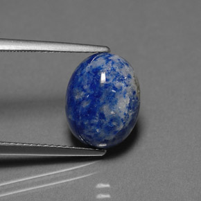 4.59캐럿 천연 로열 블루 라피스 라줄리, 타원형 컷, 12.2×9.5 mm, 불투명체