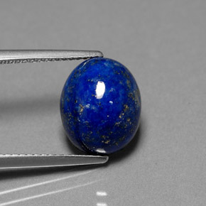 5.41캐럿 천연 로열 블루 라피스 라줄리, 타원형 컷, 11.8×9.8 mm, 불투명체