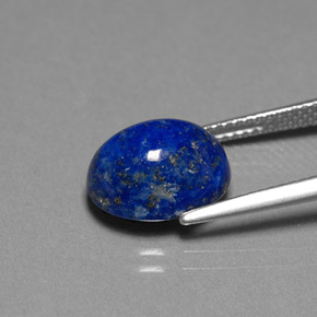 5.41캐럿 천연 로열 블루 라피스 라줄리, 타원형 컷, 11.8×9.8 mm, 불투명체