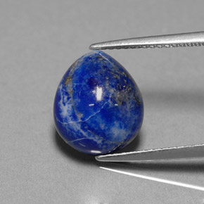 4.92캐럿 천연 로열 블루 라피스 라줄리, 배 모양, 11.9×10.1 mm, 불투명체