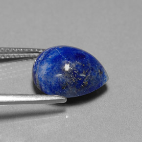 4.92캐럿 천연 로열 블루 라피스 라줄리, 배 모양, 11.9×10.1 mm, 불투명체