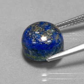5.87캐럿 천연 로열 블루 라피스 라줄리, 라운드 컷, 10.15 mm, 불투명체