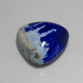 6.82캐럿 천연 로열 블루 라피스 라줄리, 트릴리언, 12.8×12.4 mm, 불투명체