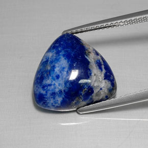9.54캐럿 천연 로열 블루 라피스 라줄리, 트릴리언, 14.7×14.2 mm, 불투명체