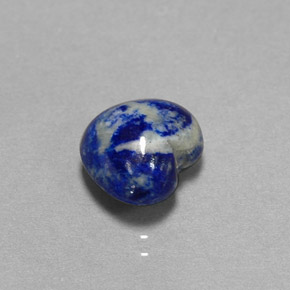 3.39캐럿 천연 로열 블루 라피스 라줄리, 하트 모양, 9.8×8.7 mm, 불투명체