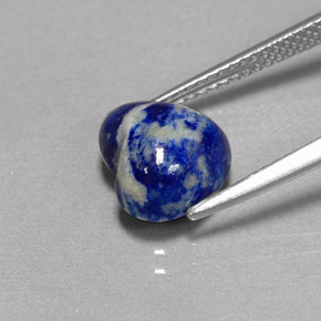 3.39캐럿 천연 로열 블루 라피스 라줄리, 하트 모양, 9.8×8.7 mm, 불투명체