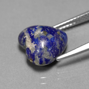 4.82캐럿 천연 로열 블루 라피스 라줄리, 하트 모양, 10.5×10.1 mm, 불투명체