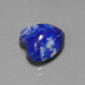 4.42캐럿 천연 로열 블루 라피스 라줄리, 하트 모양, 10.5×10.4 mm, 불투명체