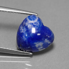 4.42캐럿 천연 로열 블루 라피스 라줄리, 하트 모양, 10.5×10.4 mm, 불투명체