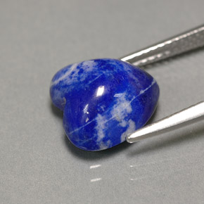 4.42캐럿 천연 로열 블루 라피스 라줄리, 하트 모양, 10.5×10.4 mm, 불투명체