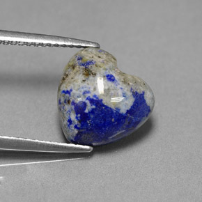 4.45캐럿 천연 로열 블루 라피스 라줄리, 하트 모양, 10.8×10.4 mm, 불투명체
