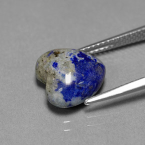 4.45캐럿 천연 로열 블루 라피스 라줄리, 하트 모양, 10.8×10.4 mm, 불투명체