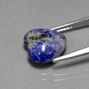 4.25캐럿 천연 로열 블루 라피스 라줄리, 하트 모양, 10.7×10.5 mm, 불투명체