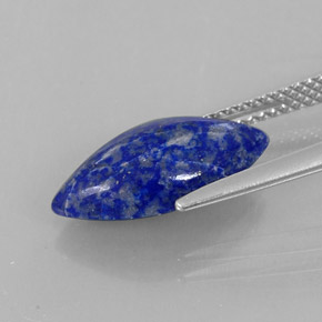 3.29캐럿 천연 로열 블루 라피스 라줄리, 마퀴즈, 15.2×7.7 mm, 불투명체