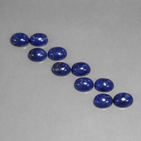캐럿 천연 로열 블루 라피스 라줄리 보석, 타원형 컷, 8.1×6.1 mm, 불투명체