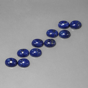 캐럿 천연 로열 블루 라피스 라줄리 보석, 타원형 컷, 8.1×6.1 mm, 불투명체