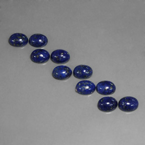 캐럿 천연 로열 블루 라피스 라줄리 보석, 타원형 컷, 8.1×6.1 mm, 불투명체