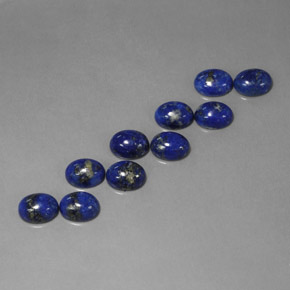 캐럿 천연 로열 블루 라피스 라줄리 보석, 타원형 컷, 8.1×6.1 mm, 불투명체