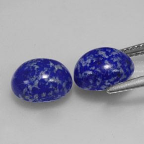 캐럿 천연 로열 블루 라피스 라줄리 보석, 타원형 컷, 8.9×7 mm, 불투명체