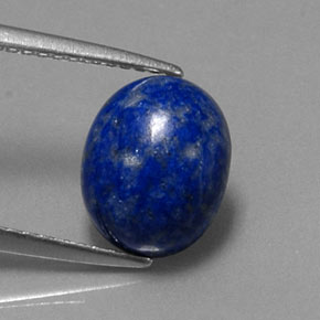 3.22캐럿 천연 로열 블루 라피스 라줄리, 타원형 컷, 10.2×8.2 mm, 불투명체