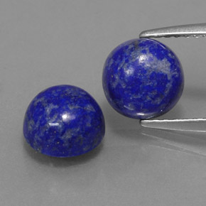 캐럿 천연 로열 블루 라피스 라줄리 보석, 라운드 컷, 7.13 mm, 불투명체