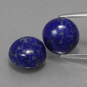 캐럿 천연 로열 블루 라피스 라줄리 보석, 라운드 컷, 9.24 mm, 불투명체