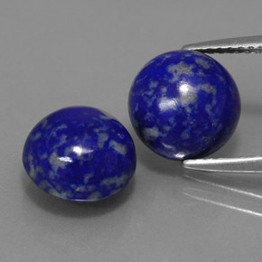 캐럿 천연 로열 블루 라피스 라줄리 보석, 라운드 컷, 9.16 mm, 불투명체