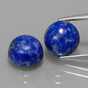 캐럿 천연 로열 블루 라피스 라줄리 보석, 라운드 컷, 7.28 mm, 불투명체